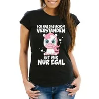 MoonWorks Print-Shirt Damen T-Shirt Einhorn Ich hab das schon verstanden es ist mir nur mit Print