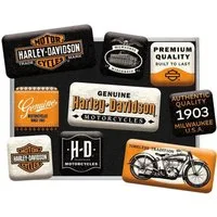 Nostalgic-Art Magnet 9tlg. Magnetset - Harley-Davidson - Genuine Motorcycles Milwaukee