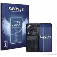 Savvies Displayschutzfolie Schutzfolie für Nothing Phone (3a) Pro (Display+Kamera), 6 Stück, Displayschutz Schutz Folie Klar Transparent