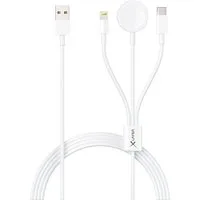 XLAYER Octopus 3-IN-1 Multi-USB Ladekabel Apple, 1,5 m, weiß USB-Kabel