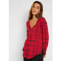 bonprix Blusenshirt figurumspielende Passform, Longshirt-Design, mit gerundetem Saum