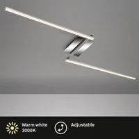 Briloner Leuchten Deckenleuchte Deckenleuchte STAFF, LED Deckenleuchte 2-flammig schwenkbar alu-chrom 3000K 12W Metall