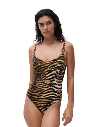 Chantelle Lingerie - Vita Bedeckender Badeanzug mit Bügeln Tiger - Gr. - 80 E