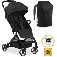 Hauck Kinder-Buggy Travel N Care - Black, Reisebuggy Sportwagen mit Liegefunktion inkl. Wickelrucksack bis 22 kg