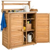 KOMFOTTEU Pflanztisch Gartenschrank, Gartentisch mit Unterschrank, 87 x 45 x 120 cm