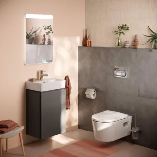 hansgrohe Xilesa E Waschtischunterschrank 54245760 430x330mm, für Handwaschbecken, Türanschlag links, schiefergrau matt