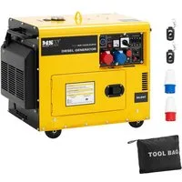MSW Stromerzeuger Notstromaggregat Diesel 16L Stromerzeuger 7500 W 230/400 V AVR Euro 5, 400 V