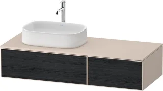 Duravit Zencha Konsolenwaschtischunterbau wandhängend Eiche Schwarz & Taupe Matt & Supermatt 1300x55 ZE4816016830000