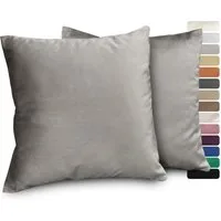 Beautex Kissenhüllen Samt 2er Set, Premium Kissenbezug, Sofa- und Dekokissen, (2 Stück), extra weich, viele Farben und Größen, verdeckter Reißverschluss