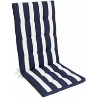 Herlag Hochlehnerauflage Mia, (1 St), 123x50x5cm Easy-Drop Bänder Blau Gestreift 1 Polster