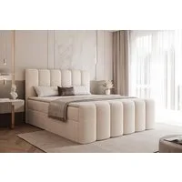 Compleo Boxbett BUBBLE, Wolkenbett, Bequem, Bonell, Topper, Doppelbett gepolstertes Kopfteil mit Bettkasten