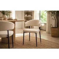 ACTONA GROUP Esszimmerstuhl Edina 2er Set, Stoff - bequem & stilvoll, mehrere Farben, moderne, Gepolstert, weicher Bezug & hoher Sitzkomfort, schwarze Stahlbeine