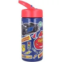 Disney Cars Trinkflasche Kinder Wasserflasche 410 ml mit Griff und Trinkhalm für unterwegs