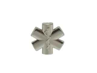 Rettungsdienst-Pin zum Anstecken | Feuerwehrstore | silberfarbig | Star of Life | Stern des Lebens | Äskulapstab