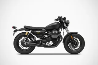 Sport Auspuff ZARD Edelstahl BLACK Moto Guzzi V9 Bobber /Roamer Bj. 2016-2020 EURO-4 eintragungsfrei