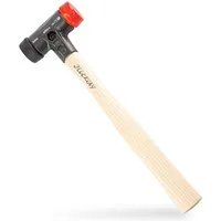 Wiha Gummihammer Schonhammer Safety (26611), Gummihammer mit hochwertigem Hickory Holzstiel, Rund-Schlagkopf 30mm
