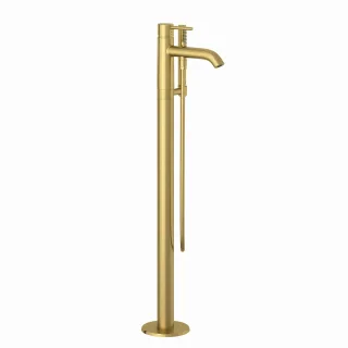 Kludi BOZZ Stand Wannenfüll- und Brause-Einhandmischer brushed gold, 38590N076 38590N076