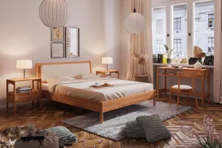 Massivholzbett Schlafzimmerbett SAGA Nr.3 Buche massiv 90x220 cm