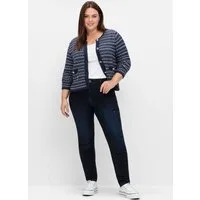 Sheego Strickjacke Strickjacke Langarm im Strukturstrick, mit Effektgarn