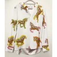 Herzensangelegenheit Blusentop Seidenbluse 25261 6082 mit Pferde-Print – Gina Schumacher x Herzens