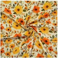 maDDma Stoff Musselin Stoff Flower Double Gauze Baumwolle 1/2 Meterware 130 cm, Blumen 3