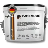 simpleBAU Bodenversiegelung Betonfarbe B1 4-15 KG, Garagenbodenbeschichtung - Farbe, rutschfest, abriebfest, innen und außen geeignet, wetterbeständig