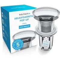 Bächlein Ablaufgarnitur Waschbeckenabfluss Pop Up (eleganter Waschbeckenstöpsel) Werkzeugloser Einbau - Click Clack Funktion