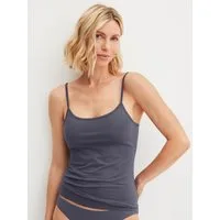 CALIDA Spaghettitop Essential Cotton tiefer Ausschnitt, Single Jersey Qualität, schmale Träger, weich
