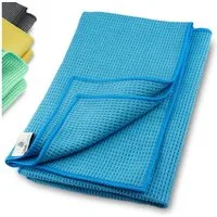 ELEXACLEAN Waffeltuch Trockentuch Mikrofasertuch (80% Polyester, 20% Polyamid, Set, 2-tlg., 60x40 cm, streifenfrei, fusselfrei, saugstark)