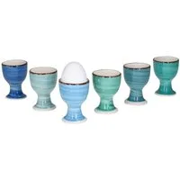 MamboCat Eierbecher Blue Baita 6er Set Eierbecher blaue Eierhalter Eierständer Steingut