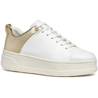 Geox D SPHERICA ECUB-2 Damen Sneaker Weiß/Lichtgold