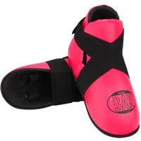 BAY-Sports Fußschutz Superkick Fußschützer Kickboxen pink rosa Safety Kampfsport Kick-Boxen (Pink, schützt Spann sowie Fersenbereich), zuverlässiger Schutz, auffälliges modernes Design, Kunstleder