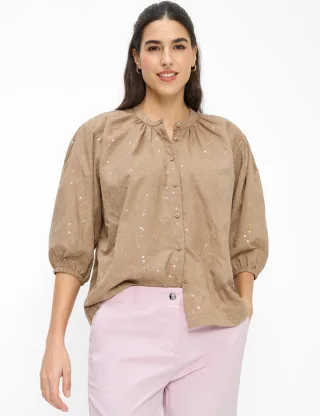 Brax Damen Bluse Style VIV light mocha, braun, Gr. 34