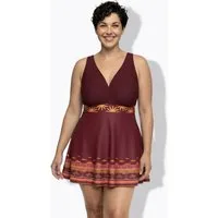 Ulla Popken Badekleid Badekleid Boho-Bordüre Softcups Powermesh-Futter