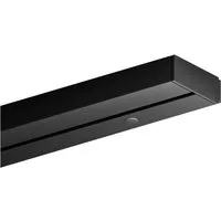 Bestlivings Gardinenschiene schwarz, 90-480 cm, Komplettset inkl. Montagezubehör, 1-läufig, mit Bohren, verschraubt, Kunststoff, flach, pflegeleicht, formstabil, optisch dezent