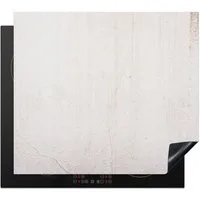MuchoWow Herd-Abdeckplatte Beton - Wand - Weiß, Vinyl, (1 tlg), Abdeckplatte für Ceranfeld, Herd Inductionsmatte, 57.6x51.6 cm