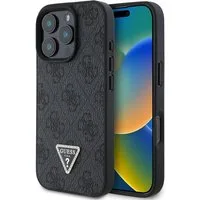 Guess Handyhülle GUESS Case iPhone 16 Pro Max Strass Triangle Logo Hülle Cover schwarz