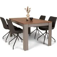riess-ambiente Esstisch LOFT 160cm natur/anthrazit · pflegeleichter Küchentisch bis 6 Personen (Einzelartikel, 1-St), viel Beinfreiheit · Modern Design · Holzoptik · stabile Winkelfüße