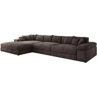 Luxusbetten24 Sofa Designer Sofa Bernardo L Maxi in Cord, mit breiter Ottomane