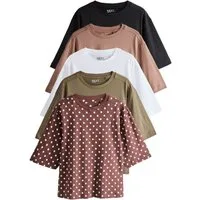 Next T-Shirt Relaxed Fit T-Shirts mit 3/4-Ärmeln, 5er-Pack (5-tlg)