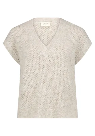 CARTOON - Kurzarm-Strickpullover beige - Gr. - 44