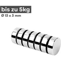 MaajeeKuto Magnet Neodym Magnet Ø15x5 mm N40 – Scheibenmagnet 5 kg Haftkraft (20-St)