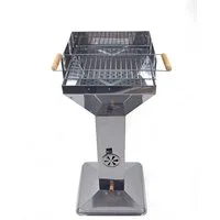 Bubble-Store Holzkohlegrill Edelstahl Standgrill, Grill, Trichtergrill, 3-fach höhenverstellbarem Grillrost, Windschutz und Ascheschublade