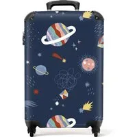 NoBoringSuitcases.com© Kinderkoffer Weltraum - Planeten - Kinder - Jungen 55x35x20cm, 4 Rollen, Handgepäck Koffer, Hartschalenkoffer Kinder, Reisekoffer Jungen
