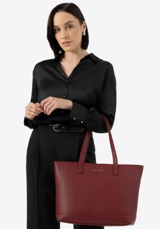 Wittchen Damen-Laptoptasche 15, 6 Zoll, Kunstleder, Burgunderrot, Öko-Leder