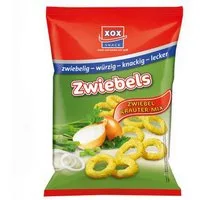XOX Knabberei, XOX Zwiebelringe Kräuter Mix Mais Snack mit Zwiebelgeschmack 40g