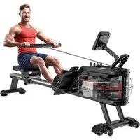 PASYOU Rudergerät Rudergerät für zu Hause, mit Bluetooth Funktion, 14L Wassertank, 150KG Tragfähigkeit, Kinomap App kompatibel