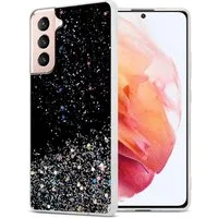 Cadorabo Handyhülle für Samsung Galaxy S21 5G Hülle Samsung Galaxy S21 5G, Flexible TPU Silikon Handy Schutzhülle - Hülle - mit Glitzer