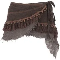 Guru-Shop Minirock Goa Cacheur mit Spitze, Minirock, Wickelrock.. alternative Bekleidung