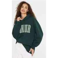 SENSES.THE LABEL Kapuzensweatshirt mit Frottee Lettern